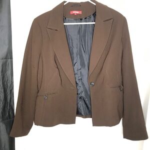 Le Grenier Brown Tailored Career Blazer Jacket